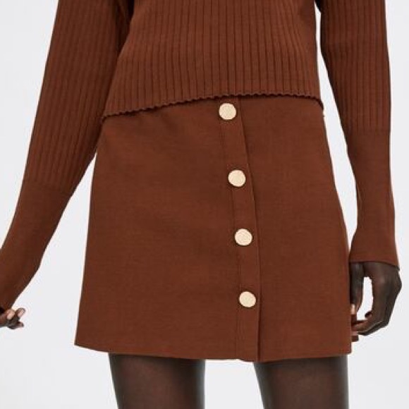 Zara Dresses & Skirts - Zara Knitwear Collection Button Mini Skirt